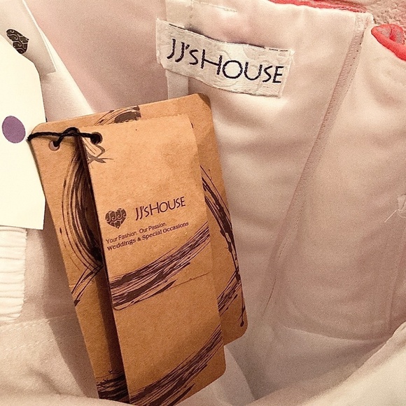 NWT JJ’S House Dress Babydoll Prom Gown Strass Organza Strapless Ruched Size S - Picture 9 of 16